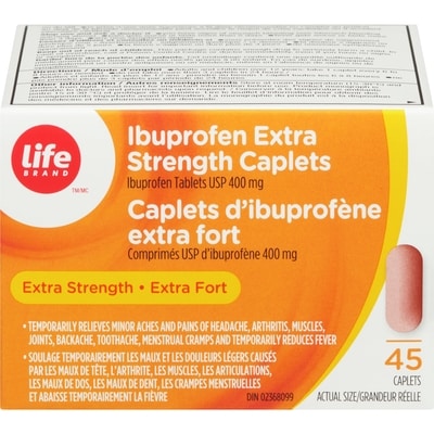 Life Brand Ibuprofen Extra Strength 400Mg 45 ea, $0.24/1ea