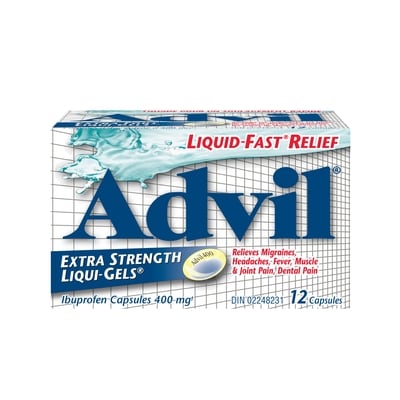 Advil Extra Strength Liquigels For Headaches, Migraines, And Pain Relief,12 Count 12 ea, $0.75/1ea