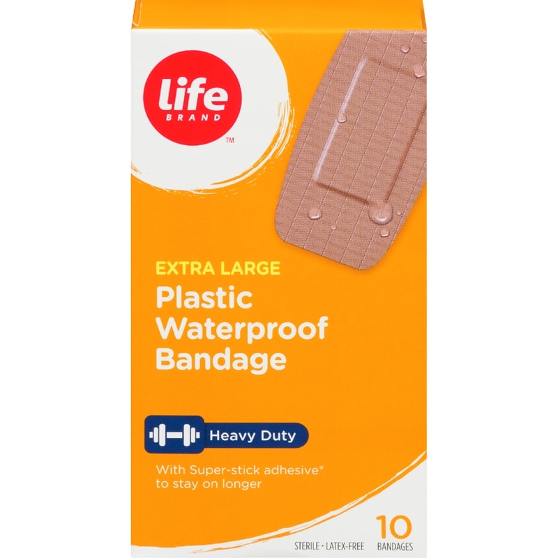 Extra Large Plastic Waterproof Bandage, 10 Pack