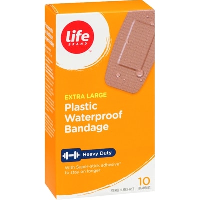 Extra Large Plastic Waterproof Bandage, 10 Pack