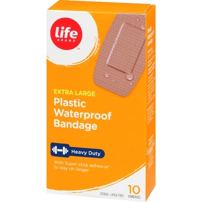 Extra Large Plastic Waterproof Bandage, 10 Pack