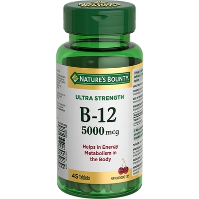 Nature's Bounty Vitamin B-12, Ultra Strength, 5000 mcg 45 ea, $0.29/1ea