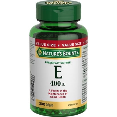 Nature's Bounty Vitamin E, 400 IU, Antioxidant, 200 Softgels 200 ea, $0.12/1ea