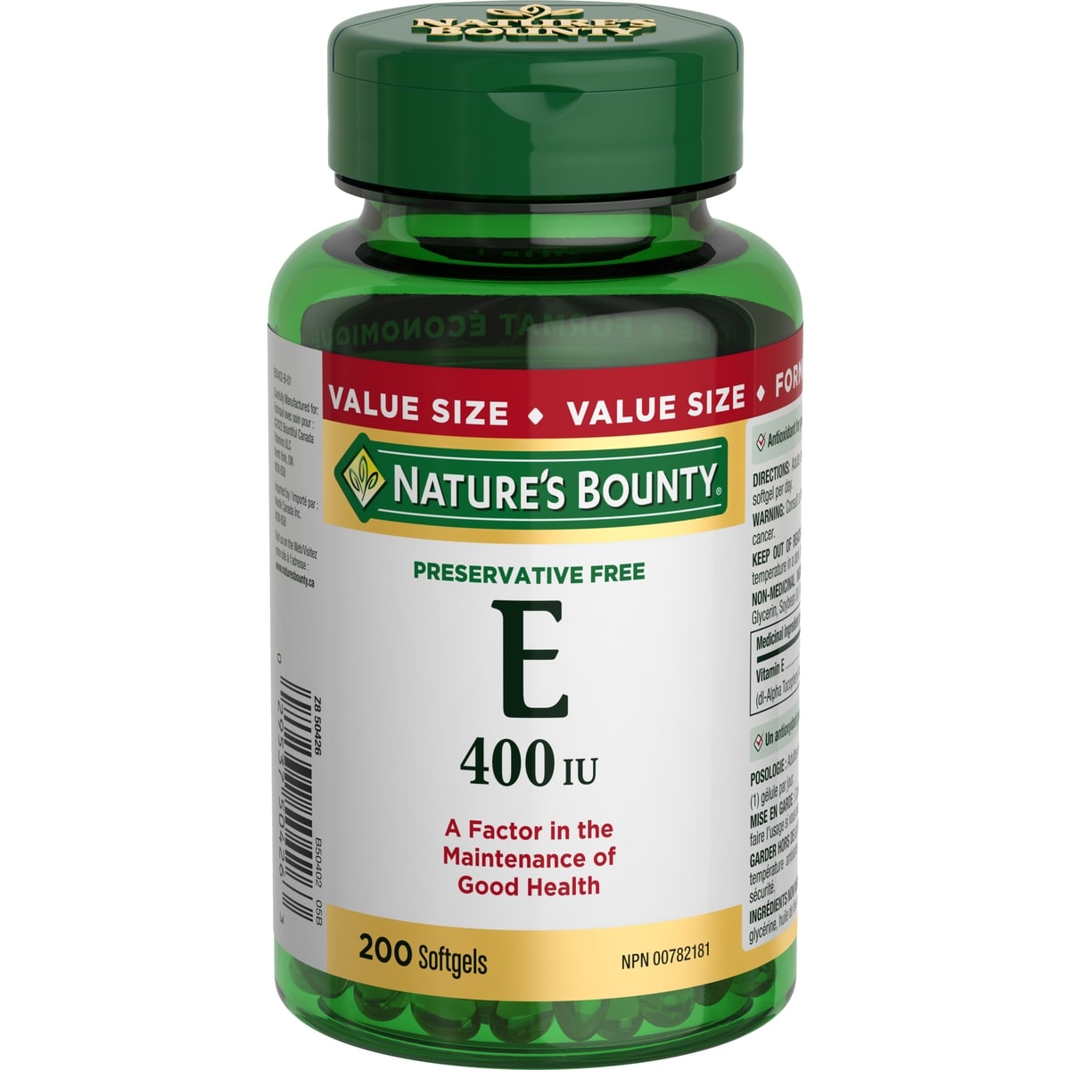 Nature's Bounty Vitamin E, 400 IU, Antioxidant, 200 Softgels 200 ea, $0.13/1ea