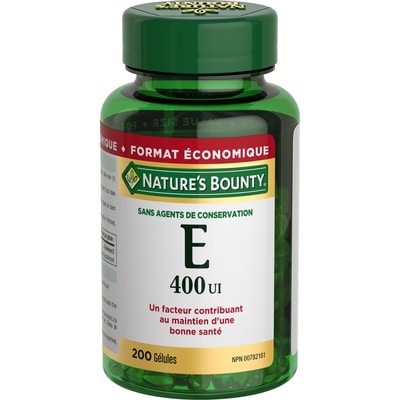 Nature’s Bounty Vitamine E, 400 UI, antioxydant, 200 gélules 200 ea, 0,12 $/1ch