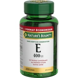 Nature’s Bounty Vitamine E, 400 UI, antioxydant, 200 gélules 200 ea, 0,11 $/1ch