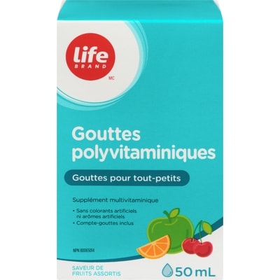 Life Pastilles de polyvitamines, 50 ml, fruits 50 ml, 29,98 $/100ml