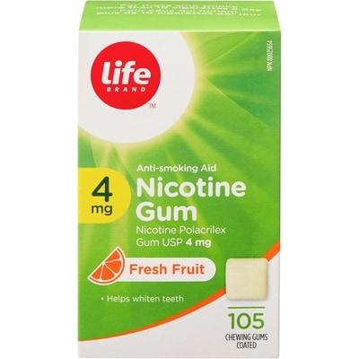 Life Brand Fruit Nicotine Gum 4 mg 105 Chewing Gums 105 ea, $0.31/1ea