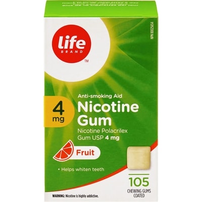 Life Brand Fruit Nicotine Gum 4 mg 105 Chewing Gums 105 ea, $0.36/1ea