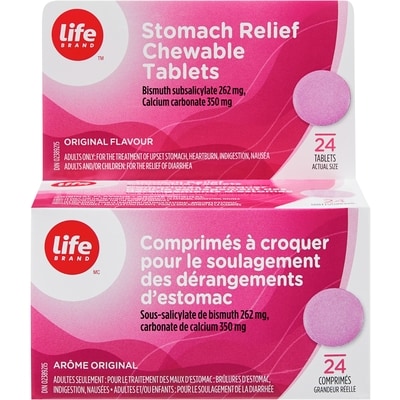 Life Brand Original Flavour Stomach Relief 24 Chewable Tablets 24 ea, $0.29/1ea