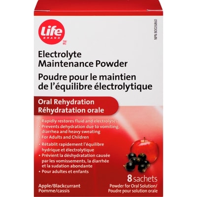 Life Poudre pour le maintien des électrolytes, saveur pomme/cassis 1 ea, 11,49 $/1ch
