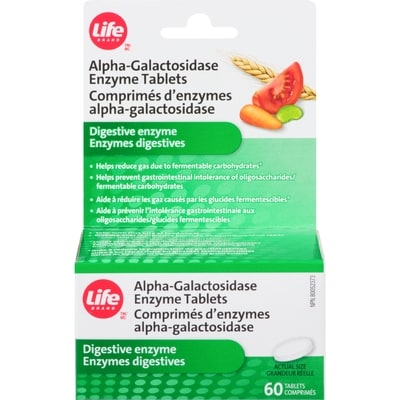 Life Comprimés D’Enzymes Contre Les Gaz 60 ea, 0,22 $/1ch