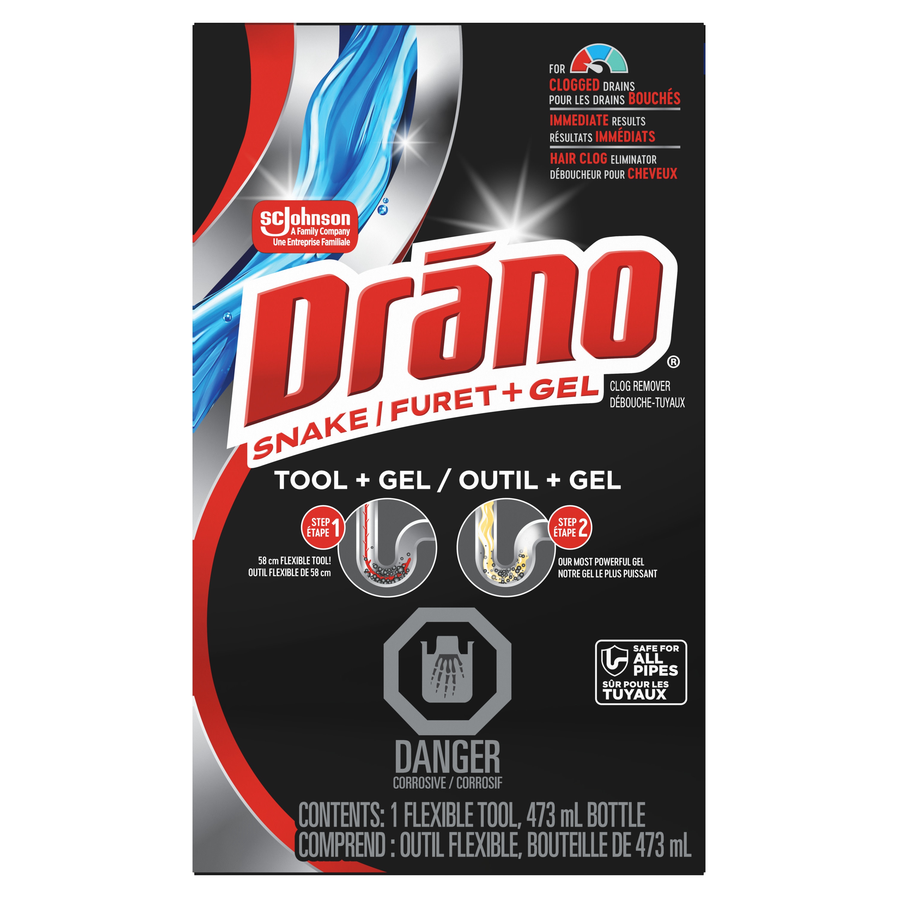 Drano Snake Plus Drain Cleaner and Clog Remover 473 ml, $2.32/100ml