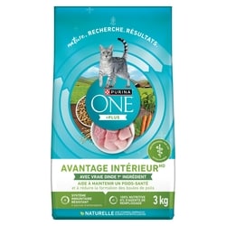 Purina ONE +plus nourriture sèche pour chats avantage intérieur à la dinde 3 kg, 0,80 $/100g