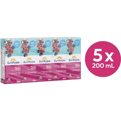 SunRype Wildly Berry Juice Boxes 5x200.0 ml, $0.28/100ml