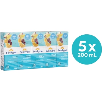 SunRype Fruity Punch Juice Boxes 5x200.0 ml, $0.28/100ml