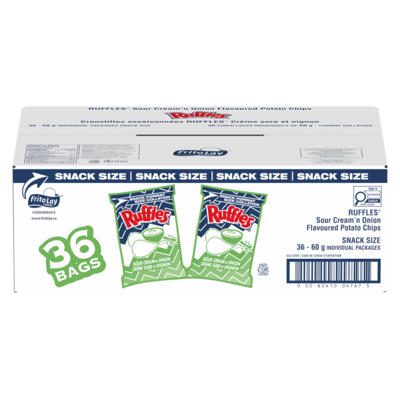 Ruffles Potato Chips, Sour Cream 'n Onion 36x60.0 g, $1.85/100g