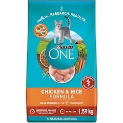Purina ONE Microbiome Balance Chicken & Rice Formula, Dry Cat Food 1.59 kg, $0.94/100g
