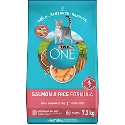 Purina ONE Microbiome Balance Salmon & Rice Formula, Dry Cat Food 7.2 kg, $0.62/100g