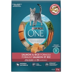 Purina ONE Saumon et Riz, Nourriture Sèche pour Chats 7,2 kg 7.2 kg, 0,64 $/100g