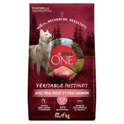 Purina ONE véritable instinct nourriture sèche pour chiens bœuf et saumon 12.4 kg, 0,44 $/100g