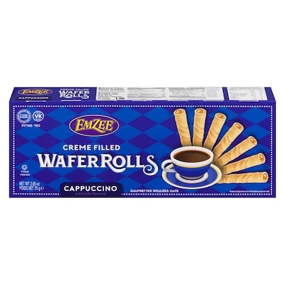 EMZEE Creme Filled Wafer Rolls Cappuccino 75 g, $3.72/100g