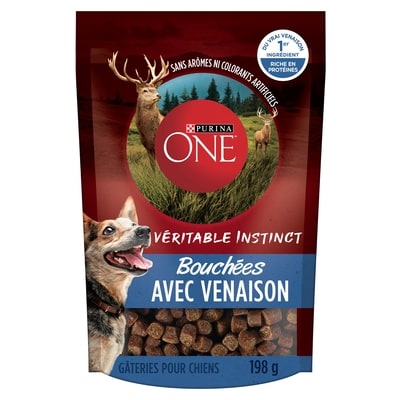 Purina ONE véritable instinct gâteries pour chiens bouchées de venaison 198 g, 2,53 $/100g