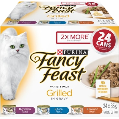 Purina Fancy Feast Grilled in Gravy Variety Pack Poultry & Fish, Wet Cat Food 2.04 kg, $1.37/100g