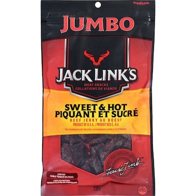 Jack Links Sweet & Hot Jumbo Beef Jerky 230 g, $6.52/100g