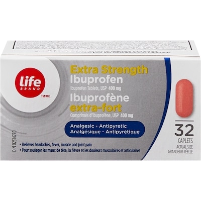 Life Brand Extra Strength Ibuprofen 32 Caplets 32 ea, $0.33/1ea
