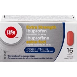 Life Ibuprofène extra-fort, 16 comprimés 16 ea, 0,41 $/1ch