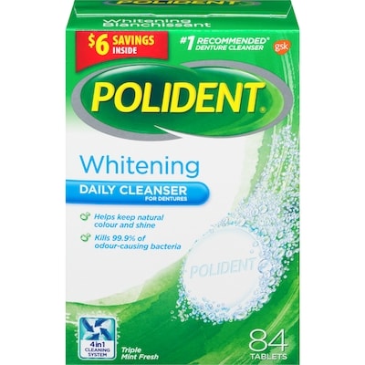 Polident Whitening Triple Mint Fresh 84 ea, $0.13/1ea