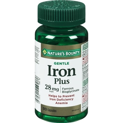 Nature's Bounty Iron Plus 28 Mg Iron (Ii) Bisglycinate 90 ea, $0.13/1ea