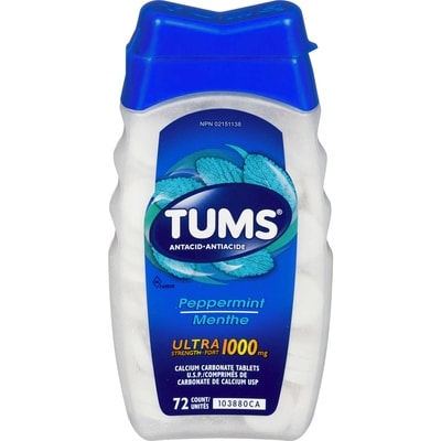 null Tums Us Menthe Poivree 72 ea, 0,09 $/1ch