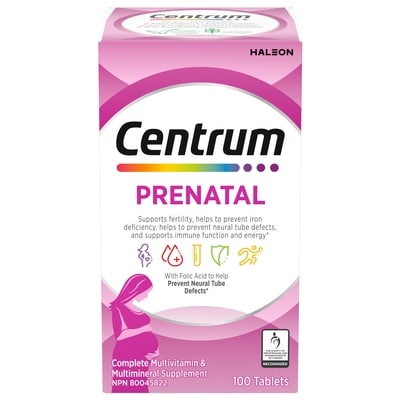 Centrum Prenatal Multivitamin And Multimineral Supplement, Tablets, 100 Count 100 ea, $0.25/1ea