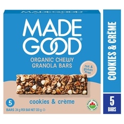 Made Good Cookies & Creme Granola Bars 5pk 120 g, $3.33/100g