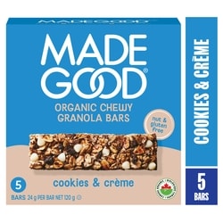 Made Good Cookies & Creme Granola Bars 5pk 120 g, $3.33/100g