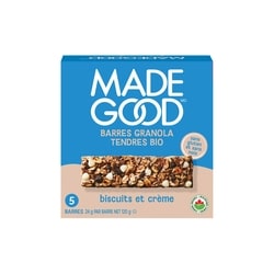 Made Good Barres granola Biscuits et crème Boîte de 5 barres 120 g, 3,33 $/100g