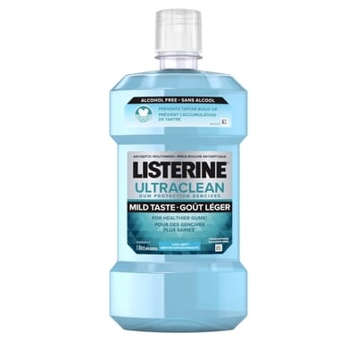 Listerine Rince-bouche Ultraclean Protection gencives Zero 1 l, 1,15 $/100ml