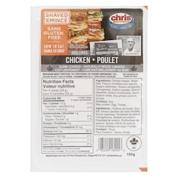 Chris Brothers Cbro Poitrine De Poulet Emince 150 g, 3,99 $/100g