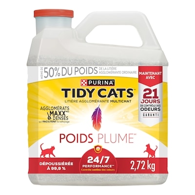 Purina Tidy Cats poids plume litière pour chats multi-chats 24/7 performance 2.72 kg, 0,55 $/100g