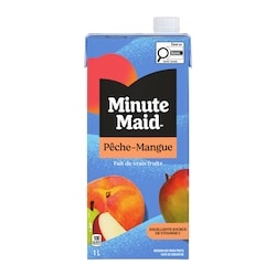Minute Maid Pêche et mangue 1 l, 0,25 $/100ml