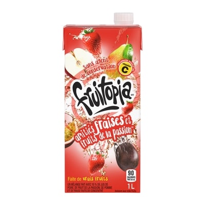 Fruitopia Fruit Juice Sensibilisation à la passion des fraises Carton 1 l, 0,20 $/100ml