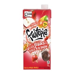 Fruitopia Fruit Juice Sensibilisation à la passion des fraises Carton 1 l, 0,20 $/100ml