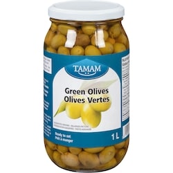 Tamam Olives vertes, petites 1 l, 0,50 $/100ml