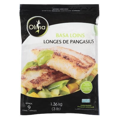 Olivia Basa Loins  1.36 kg, $1.25/100g