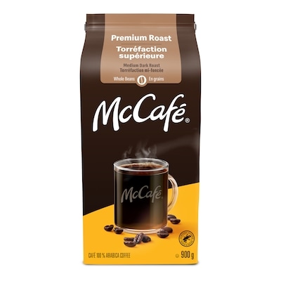 McCafe Premium Medium Dark Roast, Whole Bean Coffee 900 g, $4.00/100g