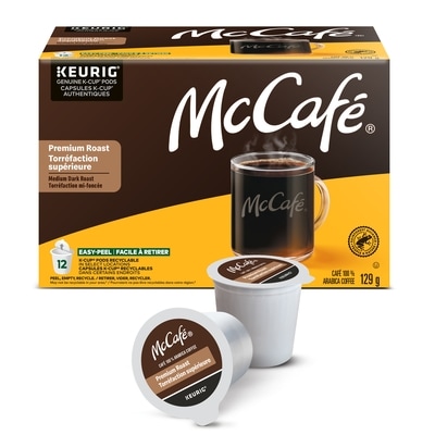 McCafé McCafé Torréfaction Supérieure Moyenne Noire Capsules De Café K-Cup, 12 Unités, Provenant De Sources Éthiques, Pour Les Cafetières Keurig 12 ea, 1,33 $/1ch