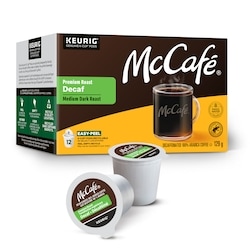 McCafe Premium Medium Dark Roast, Decaf, K-Cup Coffee Pods, 12
