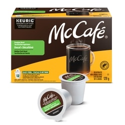 McCafé McCafé Torréfaction Supérieure Moyenne Noire Décaféiné Capsules De Café K-Cup, 12 Unités, Provenant De Sources Éthiques, Pour Les Cafetières Keurig 12 ea, 1,42 $/1ch